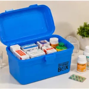 Plastic First Aid Medicine Storage Box with Handle – Multi-Purpose Medical Organizer Box with Transparent Lid ( default, OS )
