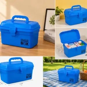 Plastic First Aid Medicine Storage Box with Handle – Multi-Purpose Medical Organizer Box with Transparent Lid ( default, OS )