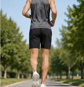 Men's Solid Lycra Cotton Capri Shorts – Stretchable Casual Half Pants for Daily Wear, Gym, Running & Lounge Wear ( black, S )