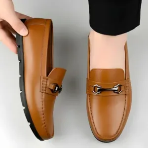 Latest Fashionable Loafers for Men & Boys | Casual Slip-On Shoes for Daily Wear | Soft Sole Comfortable Driving Shoes for All Day Comfort ( Tan, 7 )