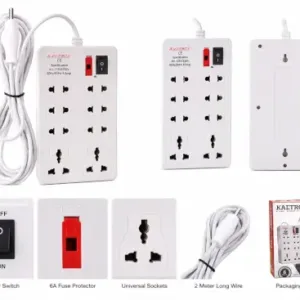 8 Socket Extension Board with 2 Meter Cable | 6A Heavy Duty Power Strip | Universal Multi Plug Extension Board for Home & Office ( default, OS )