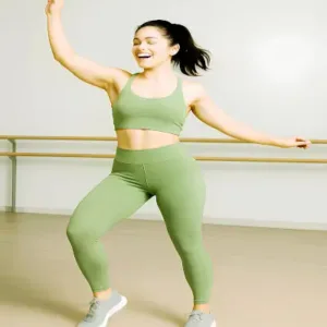 Premium Quality Stretchable Yoga Tights | Soft Mid-Waist Gym Leggings | Workout Pants for Girls or Women ( green, XL )