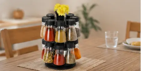 TPsuRRHWJeH9rOqTsytjGkI7R7VpucN9n2rWA6PU.webp 16-in-1 Revolving Condiment Set – Rotating Plastic Spice Rack & Kitchen Masala Organizer ( black, OS )