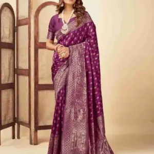 Jacquard Saree Timeless Grace Collection ( Wine, OS )