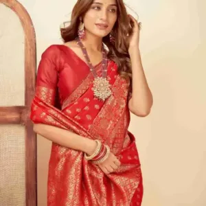 Jacquard Saree Timeless Grace Collection ( red, OS )
