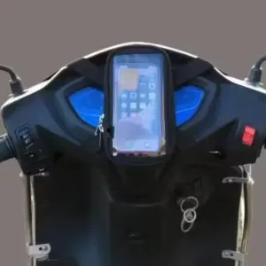 Bikeerz Mobile Holder Pouch for Scooty & Bikes – Rain Resistant Zip Mount ( default, Standard )