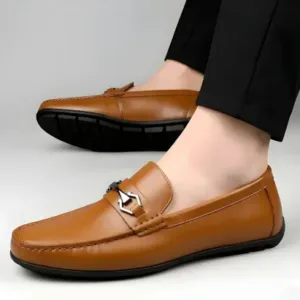 Latest Fashionable Loafers for Men & Boys | Casual Slip-On Shoes for Daily Wear | Soft Sole Comfortable Driving Shoes for All Day Comfort ( Tan, 9 )