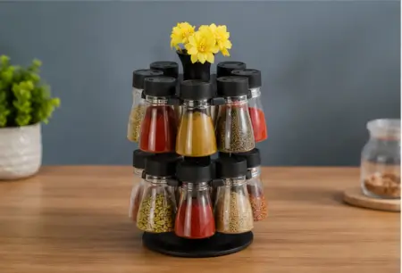cXOf2jrlNkqJjay6eRtnvVEEbRvetUl8iKmUp7xz.webp 16-in-1 Revolving Condiment Set – Rotating Plastic Spice Rack & Kitchen Masala Organizer ( black, OS )