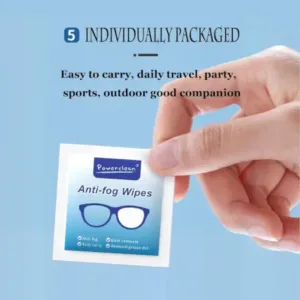 Anti Fog Wipes Specs Cleaner Pre-moistened & Antifog Lens Cleaning Eyeglasses Wipe with Microfiber Cloth, Individually Wrapped Lens Cleaner Wipes for Laptop, Computer, Phone (Pack of 1/100 Pc