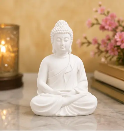 fYmCXtjOEKqIjCPHkSheu6vb9xvw85E5tOMB1OSV.webp Meditation Buddha Idol – Resin Buddha Statue for Home Décor, Office, Living Room, Meditation & Spiritual Decoration ( white, OS )
