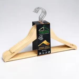 Pack of 6 Wooden Look Hangers | Strong Plastic Clothes Hangers | Space Saving Slim Design Non-Slip Wardrobe Organizer ( default, FREE SIZE )