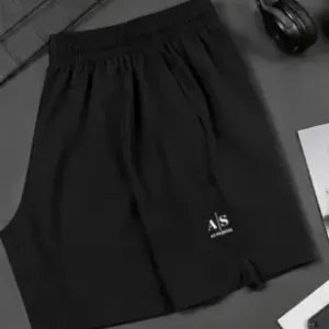 Men's Solid Lycra Cotton Capri Shorts – Stretchable Casual Half Pants for Daily Wear, Gym, Running & Lounge Wear ( black, M )