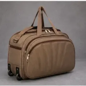 60L Travel Duffel Bag with Trolley Sleeve – Unisex Polyester Weekender Luggage Bag for Men & Women ( brown, OS )