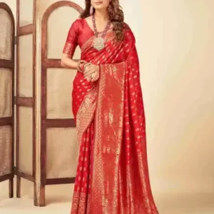 Jacquard Saree Timeless Grace Collection ( red, OS )