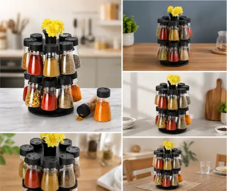 nJ7yTBNF3yysRHrtdrivcVYWvthR3lJlszbZ4WJO.webp 16-in-1 Revolving Condiment Set – Rotating Plastic Spice Rack & Kitchen Masala Organizer ( black, OS )
