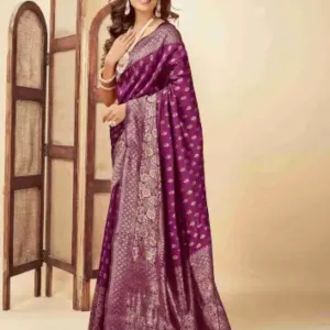 Jacquard Saree Timeless Grace Collection ( Wine, OS )