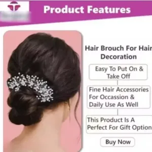 Tiara Floral Hair Accessory for Women ( white, OS )