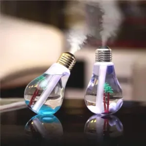 USB Air Freshener Bulb Humidifier with LED Night Light Cool Mist Ultrasonic Aroma Diffuser for Car Home Office ( default, Standard )