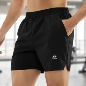 Men's Solid Lycra Cotton Capri Shorts – Stretchable Casual Half Pants for Daily Wear, Gym, Running & Lounge Wear ( black, L )